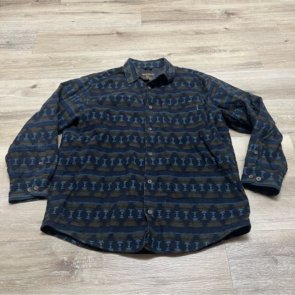Vintage Woolrich Denim Southwest Blanket 6422 Shirt Jacket XL